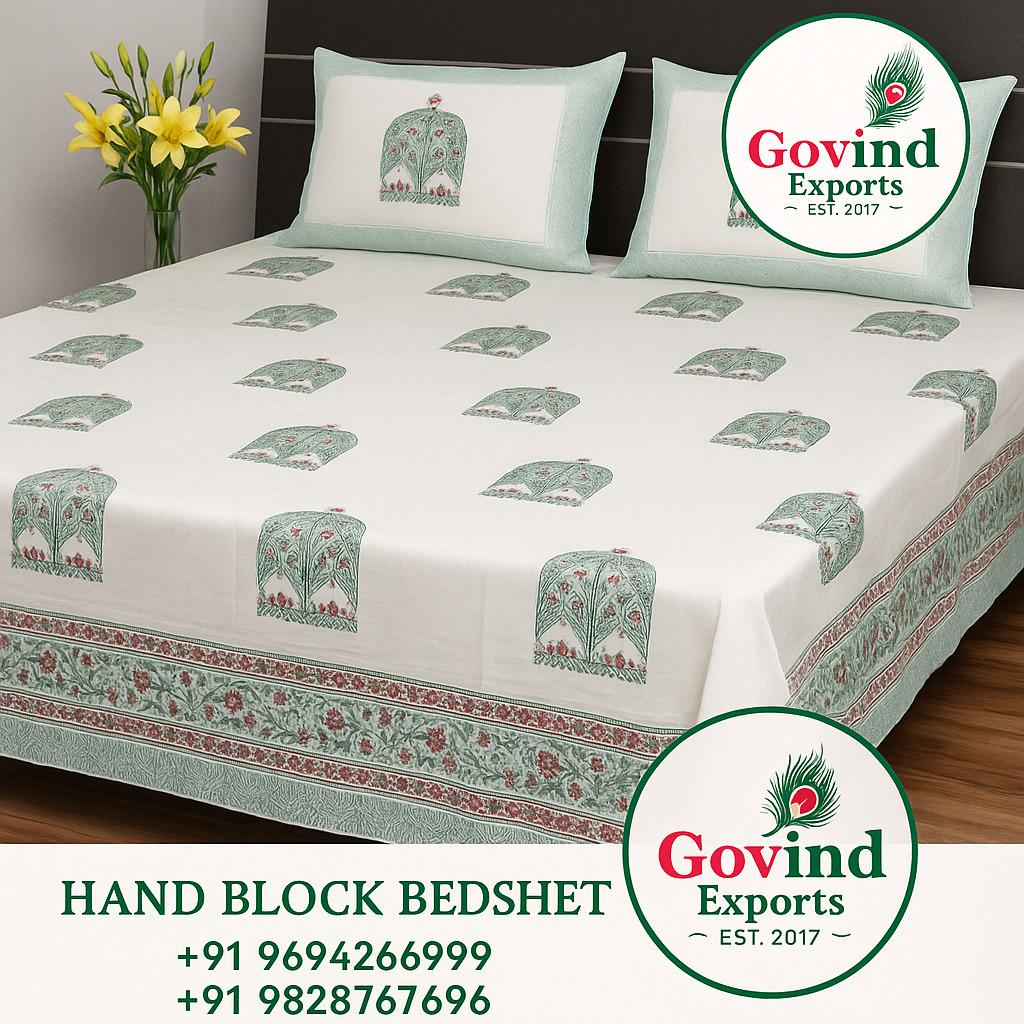 indian handmade bedsheets by Govind Exports